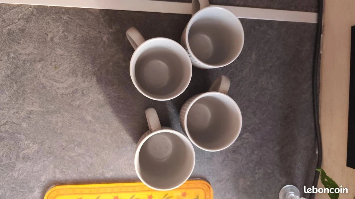 Lote de 4 tazas Barbier de gres verdadero – photo 3